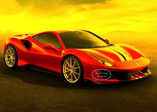 Red Black Luxury Car Ferraris-F40 Posters and Prints Canvas Painting Wall Art Pictures Modern Living Room Office Home Decor