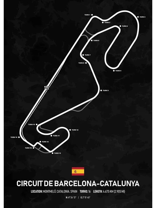 Circuit de Barcelona-Catalunya Formula 1 Poster | Spain | Montmel | Ultimate Spanish Grand Prix Circuit | Spectacular F1 Racing Posters