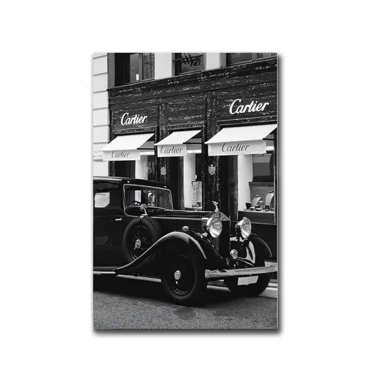Cartier Paris Poster | Vintage 1930 Rolls-Royce | Silhouettes & Skylines | Tribute to Fashion Legends | Shopping in Paris Décor