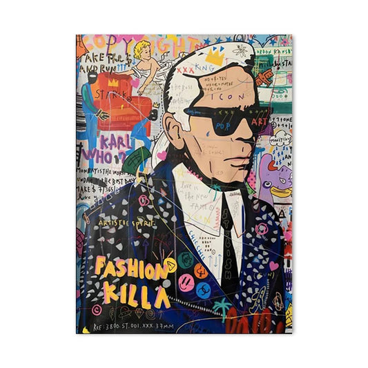 Abstract Graffiti Art | Queen Portrait Canvas Poster | British Street Pop Wall Art for Living Room Decor