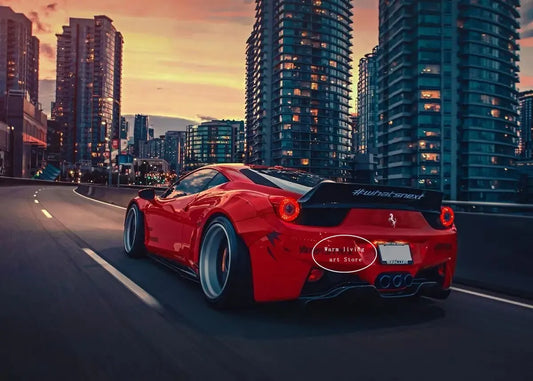 Red Black Luxury Car Ferraris-F40 Posters and Prints Canvas Painting Wall Art Pictures Modern Living Room Office Home Decor