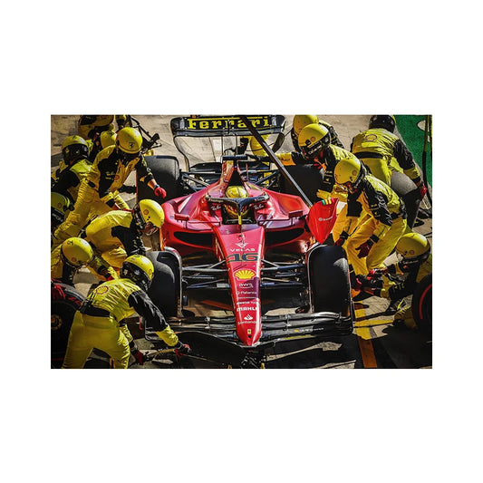 Formula Grand Prix Race Car Pit Stop Poster And Print Charles Leclerc Racing Watercolor Canvas Painting Wall Art Room Home Decor