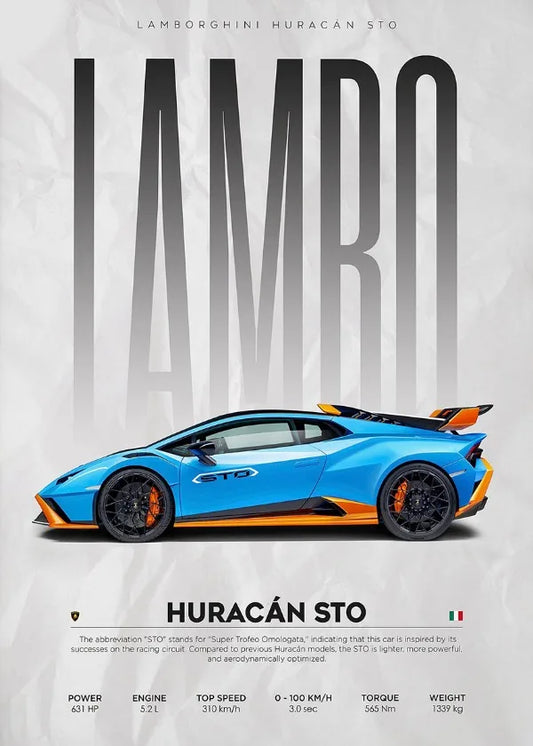 Lamborghini Veneno Huracan STO Countach Poster Hyper Car Canvas Painting Super Car Print Wall Art Picture Room Home Decor Gifts