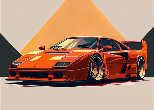 Red Black Luxury Car Ferraris-F40 Posters and Prints Canvas Painting Wall Art Pictures Modern Living Room Office Home Decor