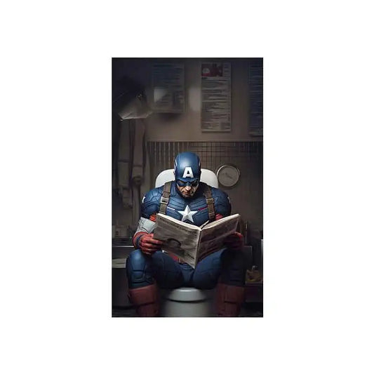 Marvel Superhero Bathroom Poster | Funny Toilet Reading Art | Spiderman Comic Canvas | Cartoon Wall Decor