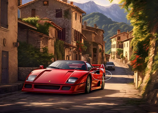 Red Black Luxury Car Ferraris-F40 Posters and Prints Canvas Painting Wall Art Pictures Modern Living Room Office Home Decor