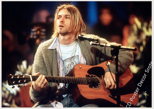 Kurt Cobain Poster | Aesthetic Rock Music Wall Art | DIY Home Decor for Room, Bar, Cafe