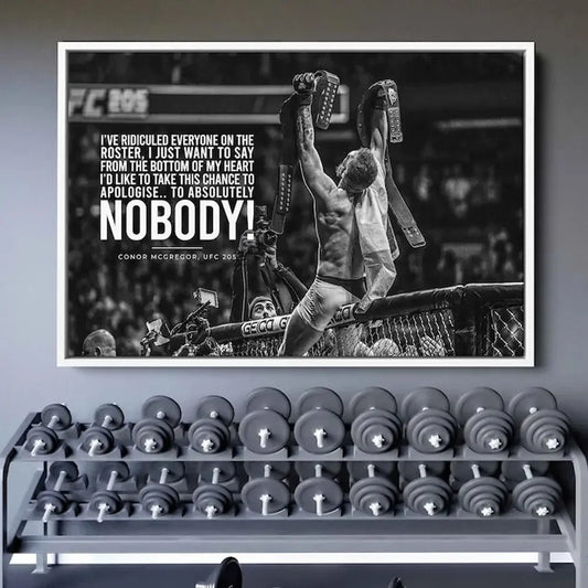 Conor McGregor Poster | Inspirational Gym Art | Professional Print for UFC Fans | Home Decoration | "I'd Like To Take This Chance To Apologize To Absolutely Nobody"