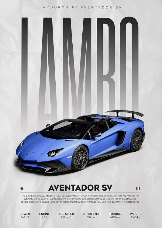 Lamborghini Veneno Huracan STO Countach Poster Hyper Car Canvas Painting Super Car Print Wall Art Picture Room Home Decor Gifts