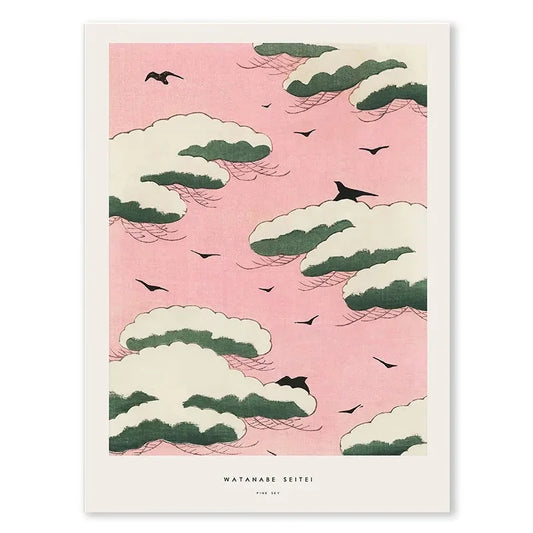 Watanabe Seitei | Pine Sky | Japanese Ukiyo-e Poster | Traditional Art Print | Home Decor