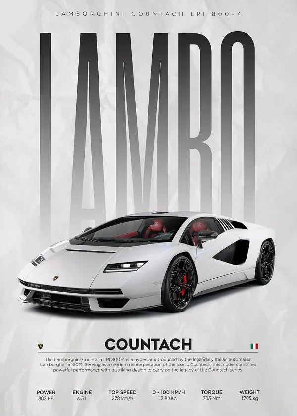Lamborghini Veneno Huracan STO Countach Poster Hyper Car Canvas Painting Super Car Print Wall Art Picture Room Home Decor Gifts