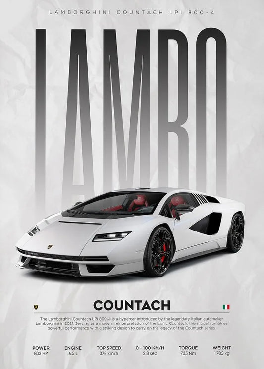 Lamborghini Veneno Huracan STO Countach Poster Hyper Car Canvas Painting Super Car Print Wall Art Picture Room Home Decor Gifts