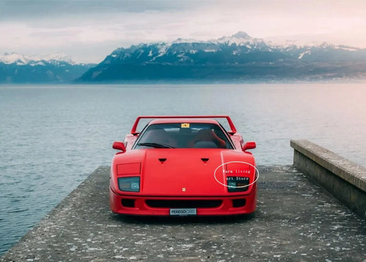 Red Black Luxury Car Ferraris-F40 Posters and Prints Canvas Painting Wall Art Pictures Modern Living Room Office Home Decor