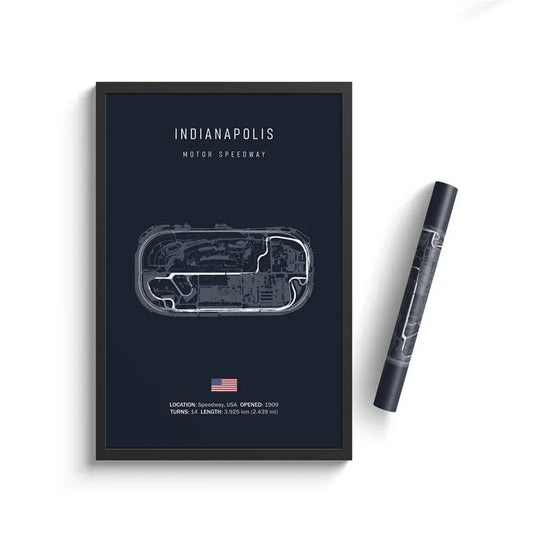 Indianapolis F1 Track Layout Poster | Formula 1 Circuit Art | Motorsport Wall Décor | Home & Garden Art | Visual Racing Artwork