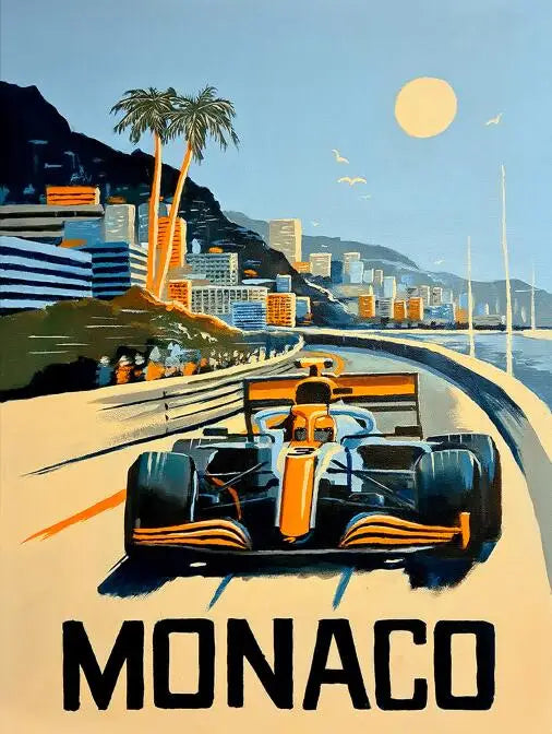 Monaco Grand Prix Poster | Celebrate the Iconic Formula 1 Racing Experience | Vibrant Home Decor Art Print