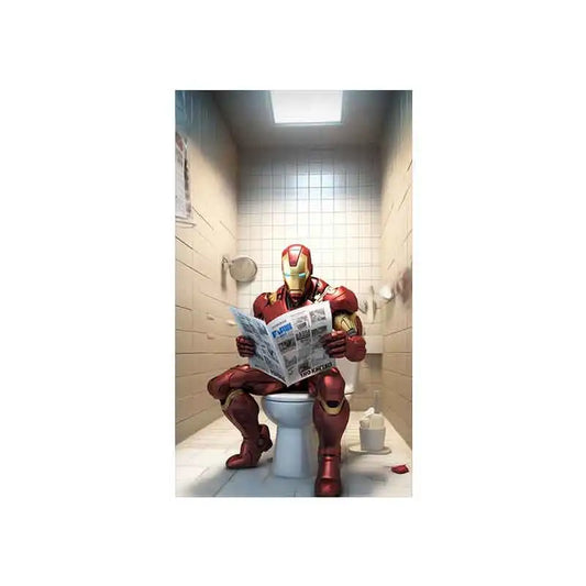 Marvel | Superhero Toilet Humour Poster | Spiderman Comic Wall Art | Bathroom Decor | Cartoon Canvas | Pop Art