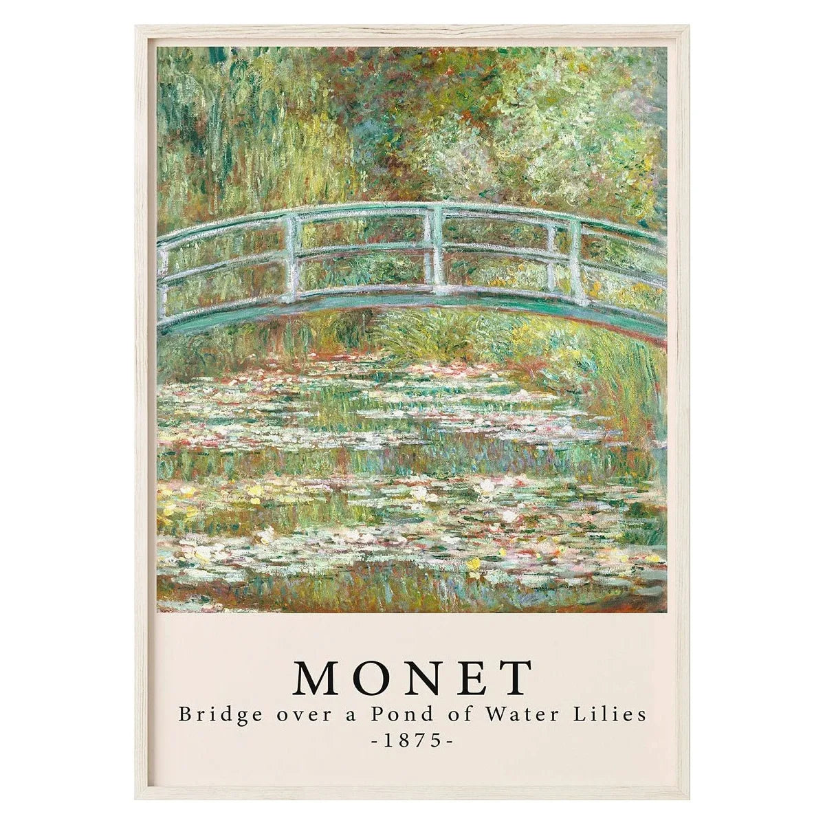 Claude Monet | Water Lilies Bridge | Art Poster | Impressionist Masterpiece | 1875 | Wall Decor