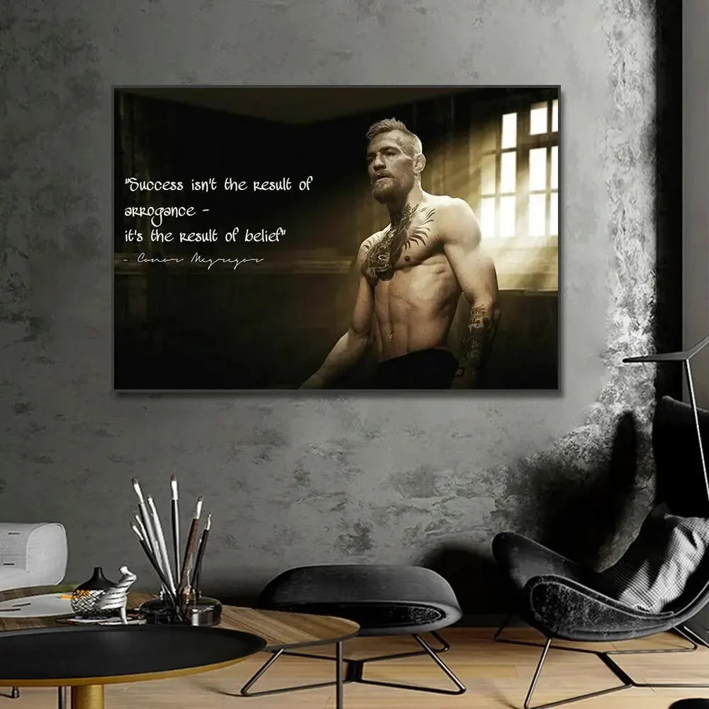 Conor McGregor Poster | Inspirational Boxing Print | Gym Wall Decor | UFC Motivation Artwork | Success Comes From Belief