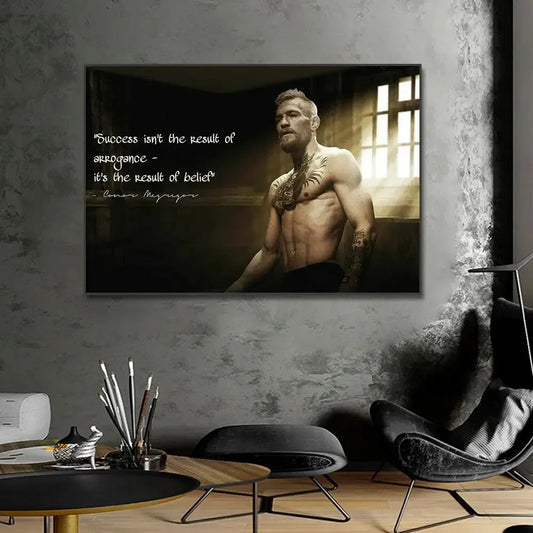 Conor McGregor Poster | Inspirational Boxing Print | Gym Wall Decor | UFC Motivation Artwork | Success Comes From Belief