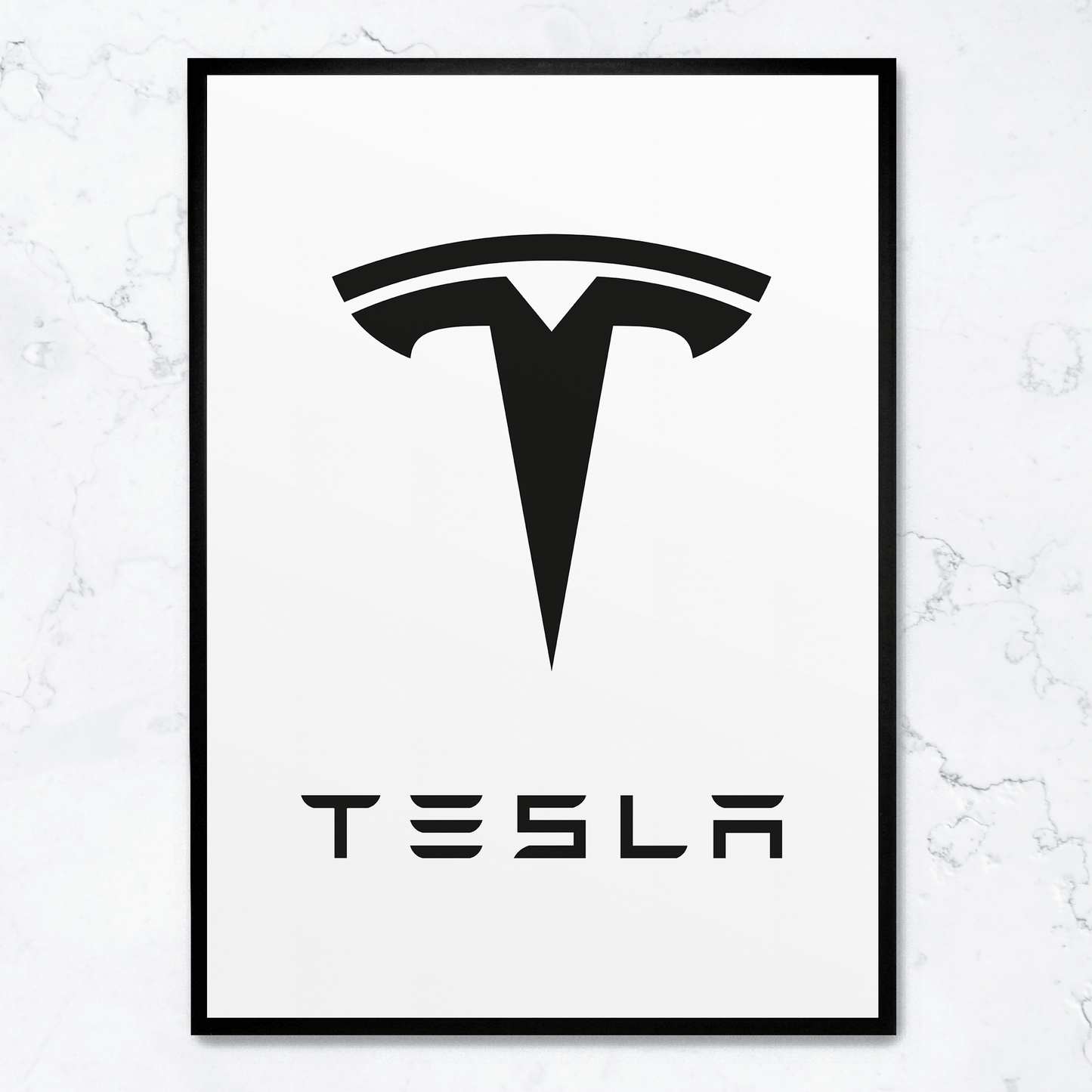 Tesla Logo Poster | Decorative Wall Art | Home Decor | Electric Car Enthusiast Gift | Modern Design