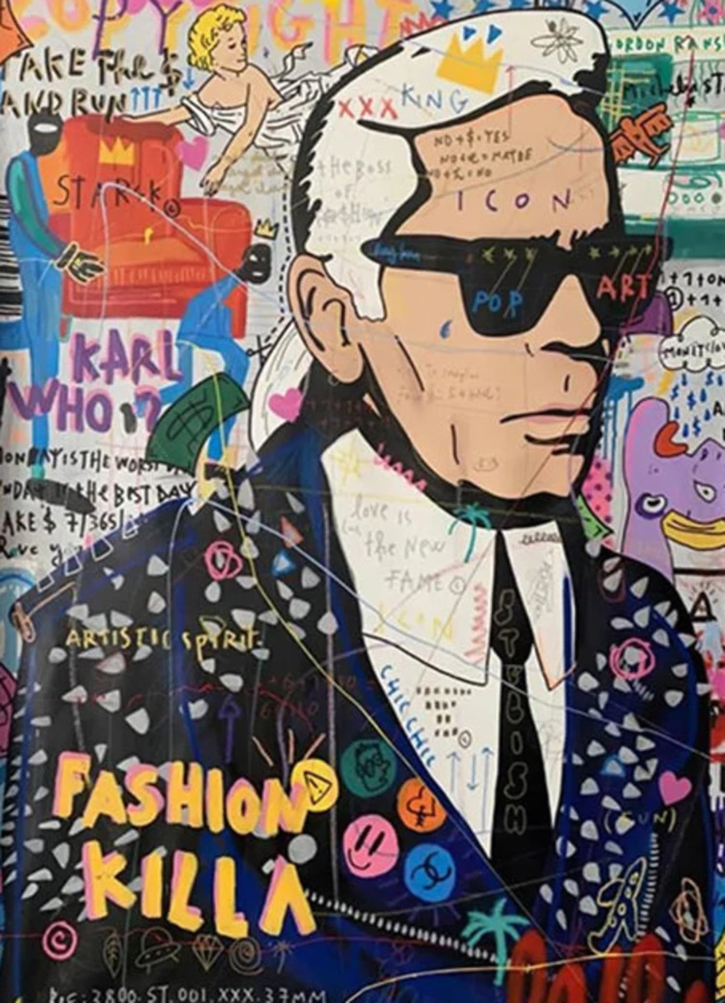 Abstract Graffiti Art | Queen Portrait Canvas Poster | British Street Pop Wall Art for Living Room Decor