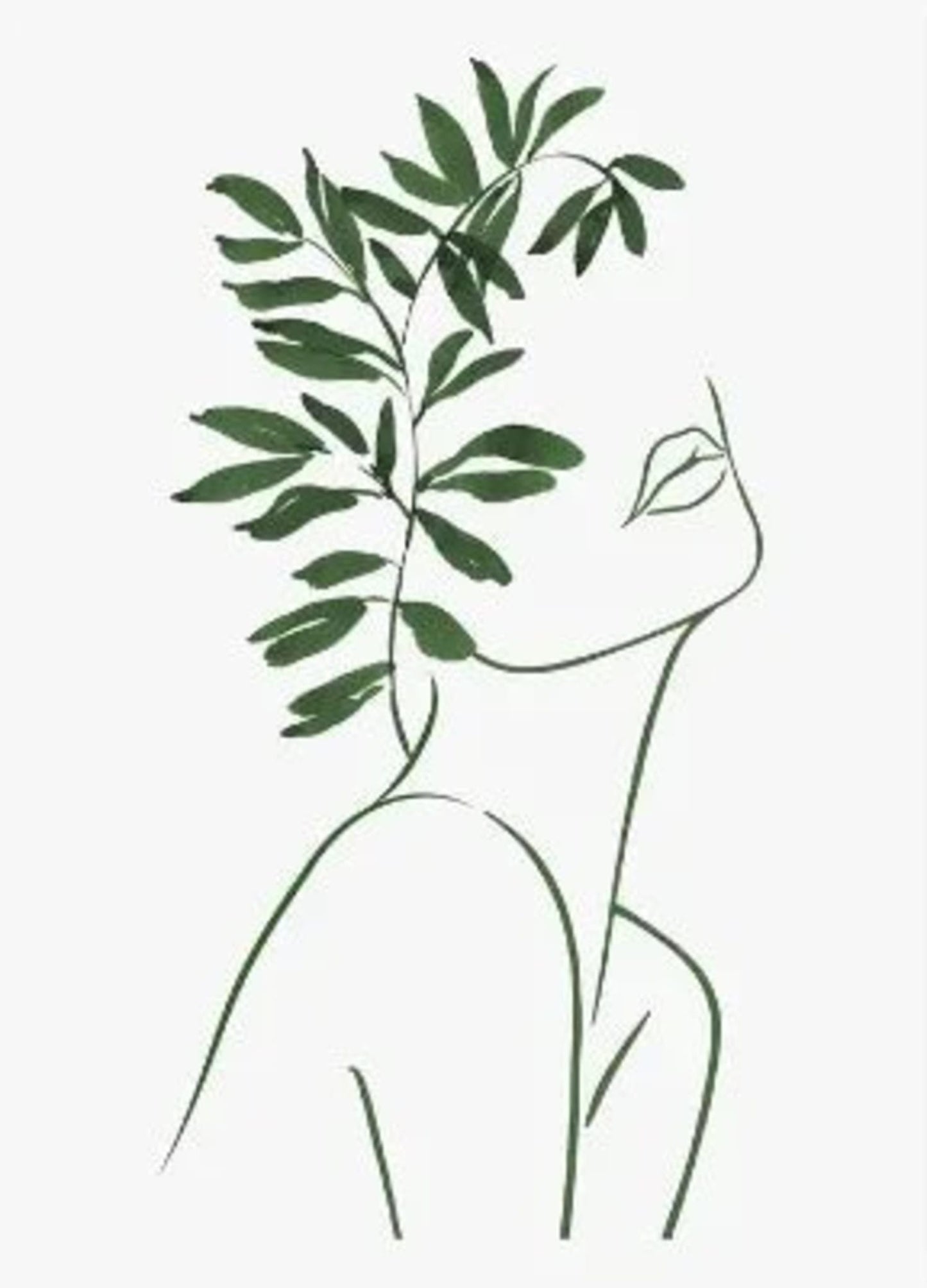 Modern Botanical Poster | Leafy Geometric Design | Home Decor Wall Art