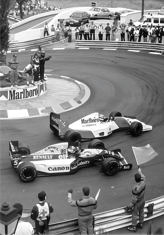 Black and White Vintage F1 Racing | Monaco Sports Car Photo Poster | Canvas Painting Wall Art | Home Decor