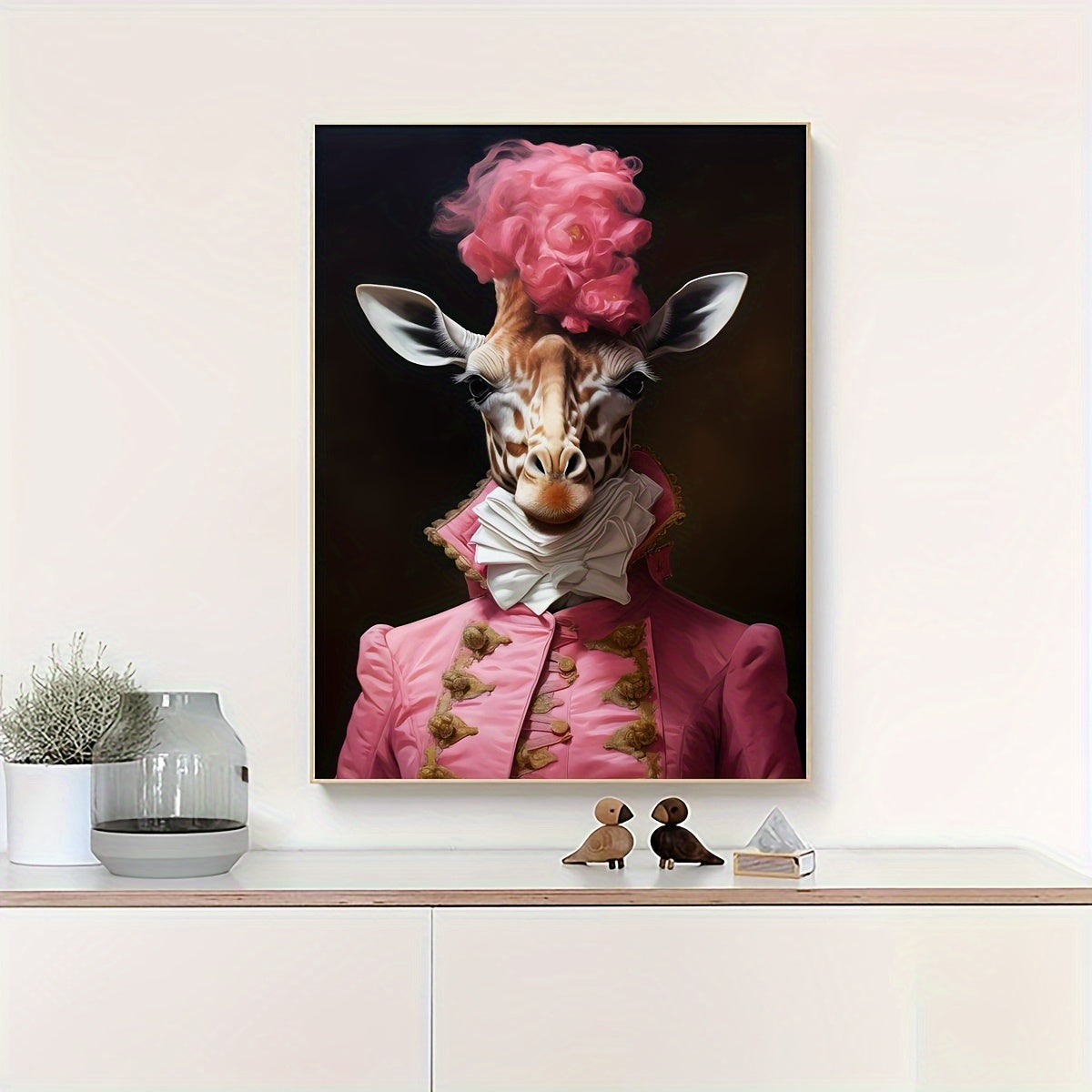 Royal Punk Animals Poster | Circus Giraffe | Whimsical Home Decor | Artistic Animal Illustration | Unique Wall Art for Living Room, Bedroom, Nursery