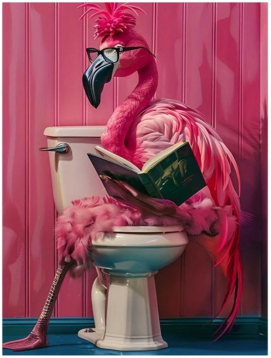 Royal Punk Animals Poster | Flamingo with Glasses | Art Print for Home Decor