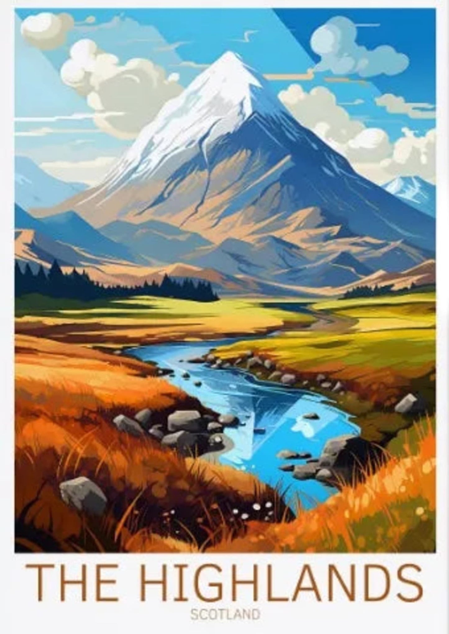 Iconic Scotland | Autumn in The Highlands | Scenic Landscape Poster | Wall Decor | Home Art Display