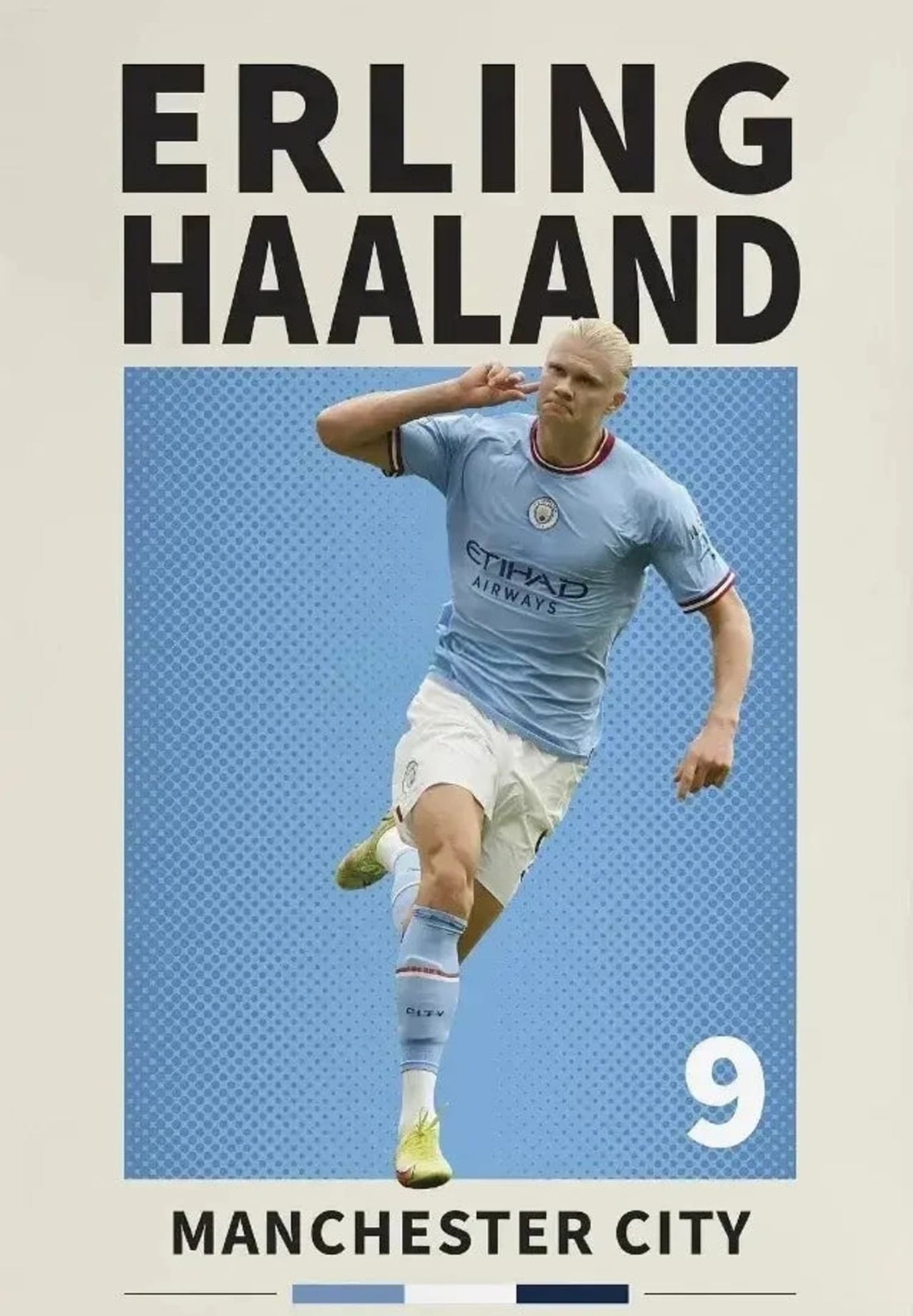 Erling Haaland Poster | Famous Football Players | Soccer Star Wall Art | Football Decor