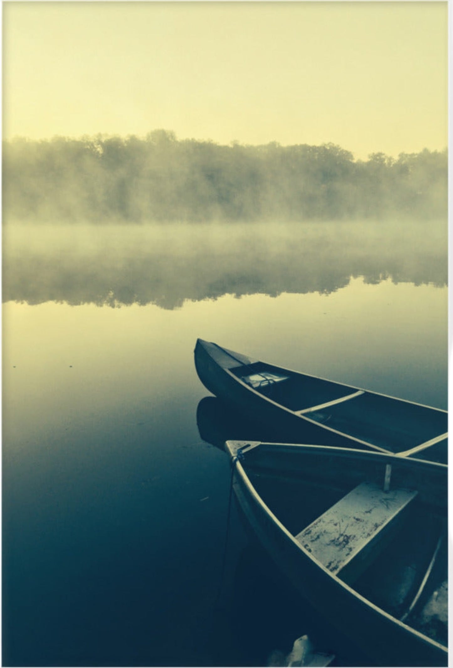 Boats in Fog - Poster