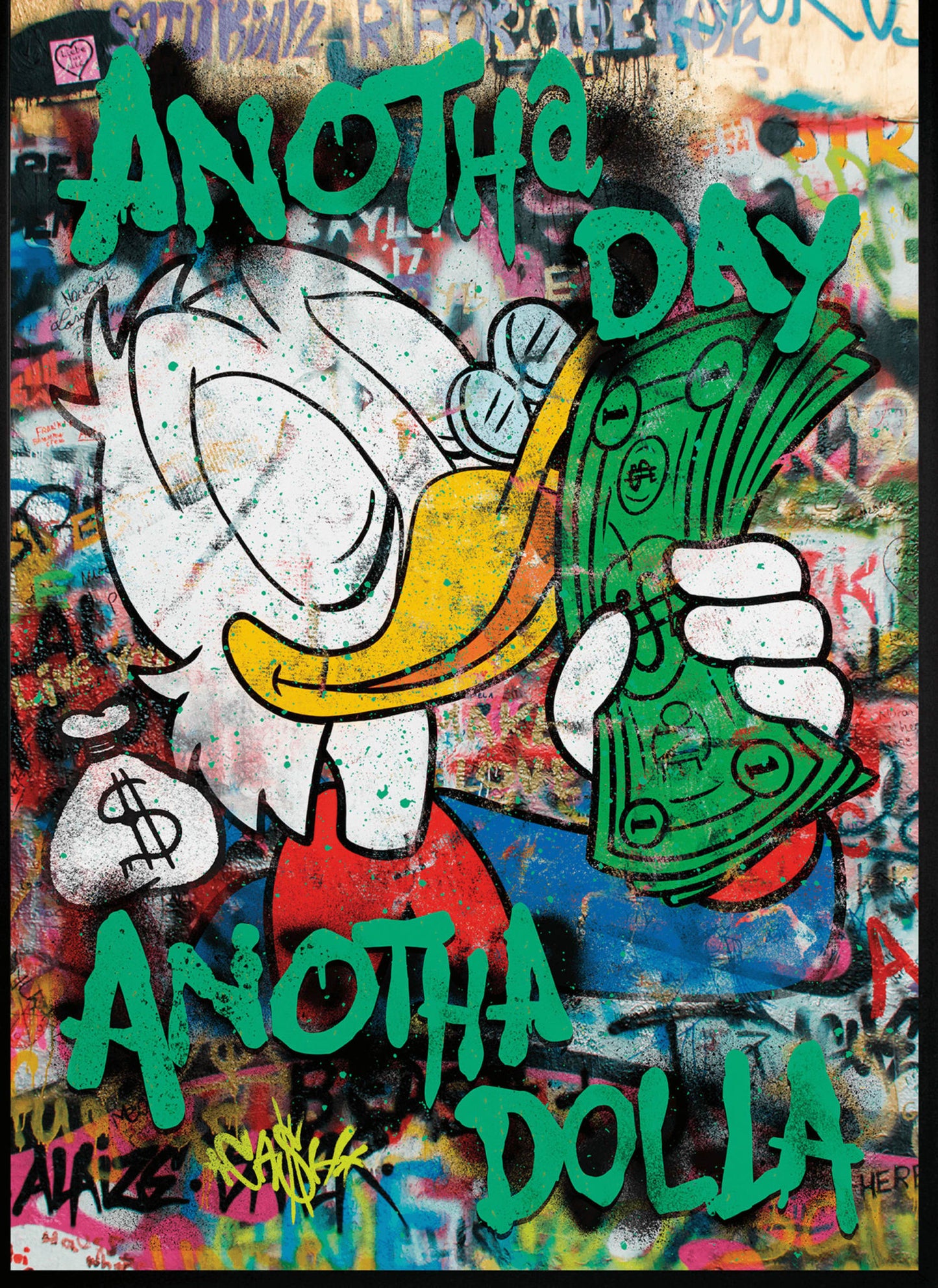 Anotha Day Anotha Dolla | Motivational Wall Decor | Office & Home Inspiration Poster | Contemporary Art Print | Black & White Typography