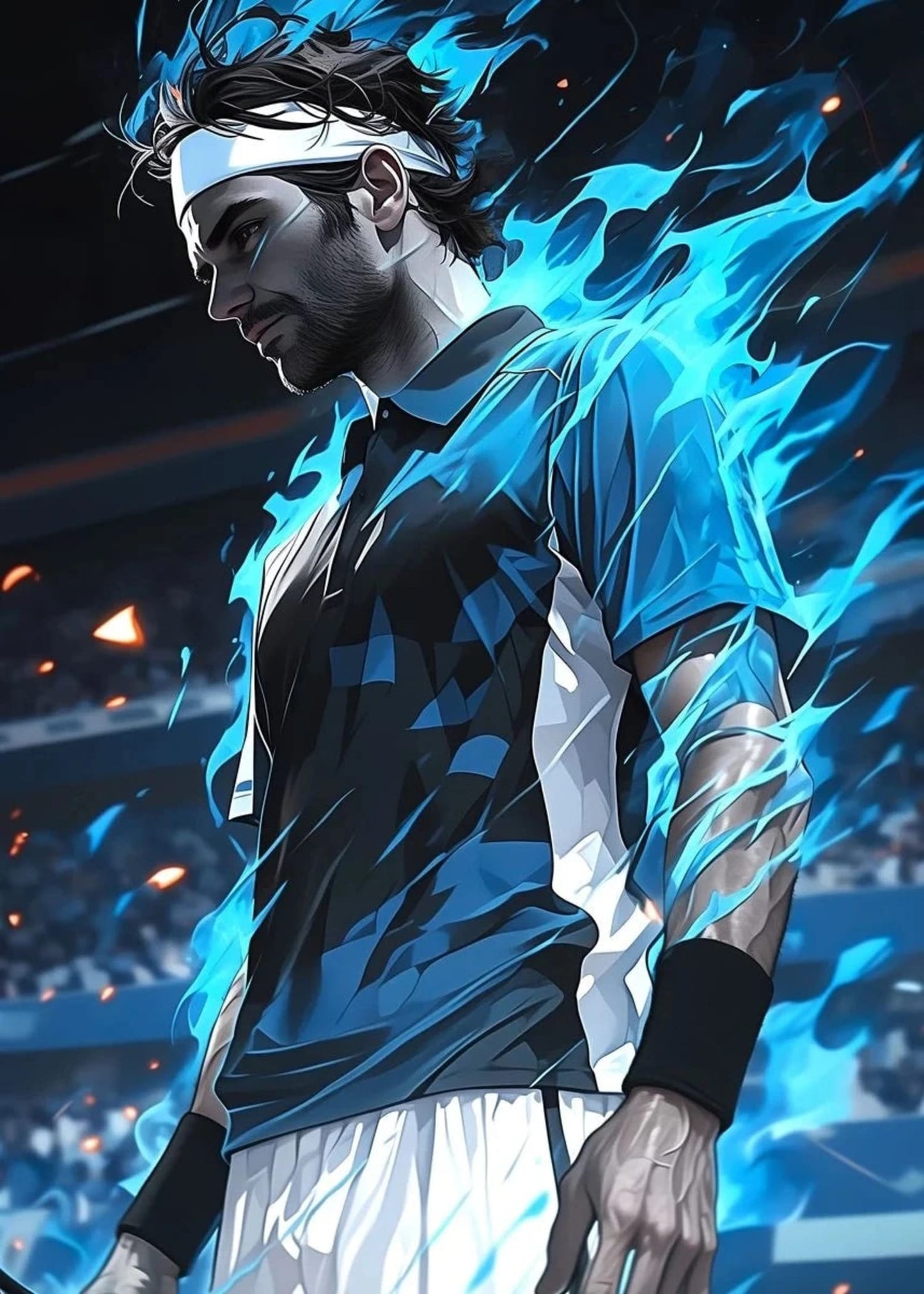 Roger Federer Poster | Dynamic Tribute to Sporting Excellence | Iconic Athlete Artwork | Celebrate Passion, Power, and Achievement