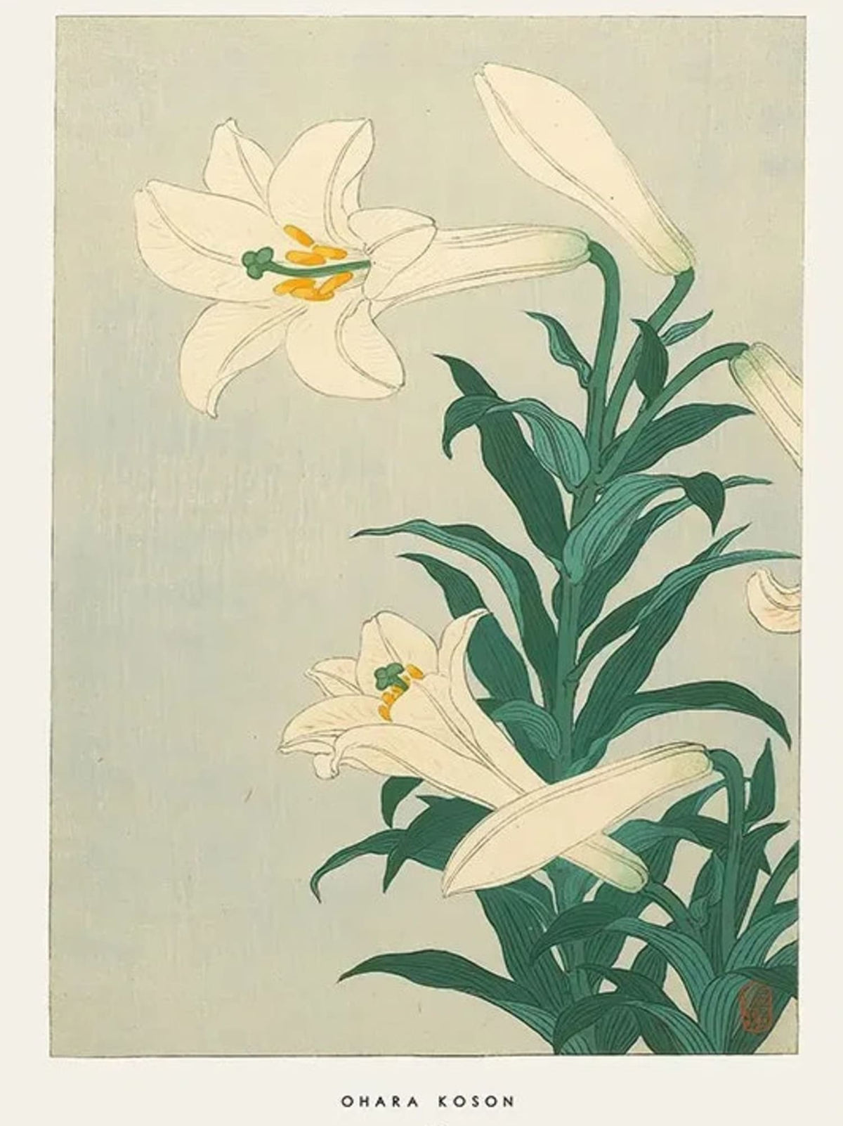 LILIES IN UKIYO-E STYLE