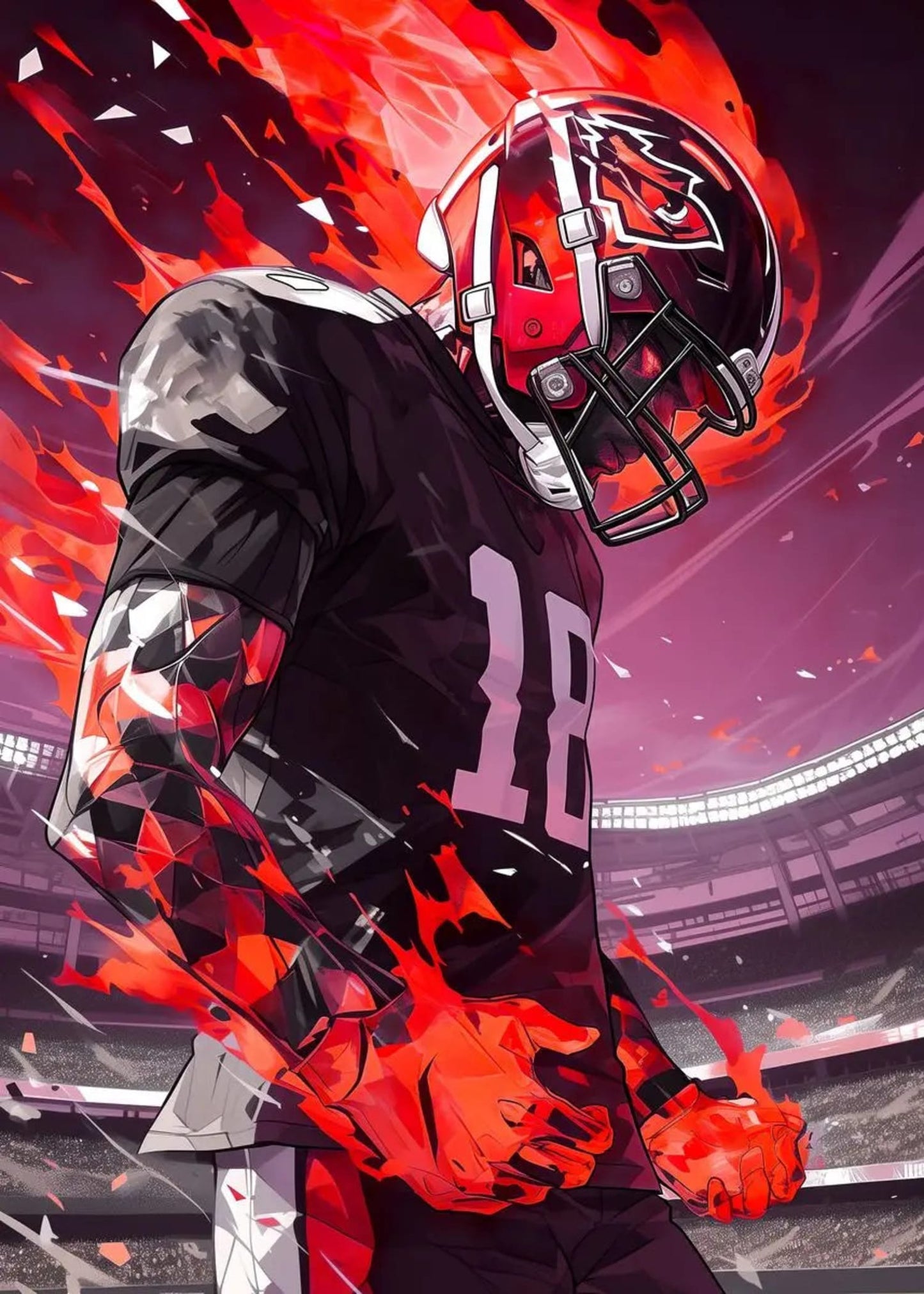 American Football Poster | Dynamic Tribute to Sporting Excellence | Iconic Athlete Artwork | Celebrating Passion, Power, and Achievement | Sports Wall Art