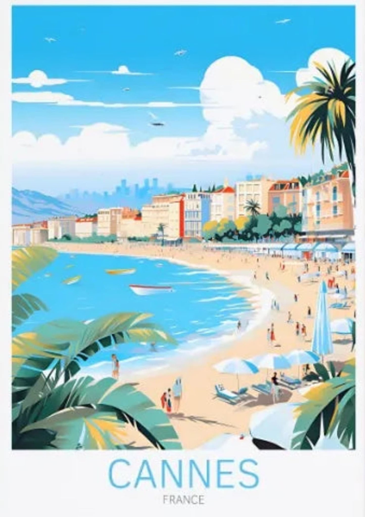 Cannes France | Iconic Destinations Poster | Scenic Travel Art | Dream Location Décor for Home
