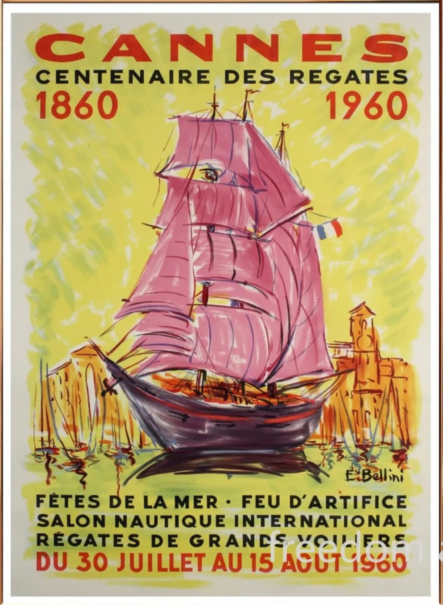 Icons of the Sea | Cannes Poster | Nautical Wall Art | Coastal Decor | Sea Life Illustration | Ocean Theme Artwork | Contemporary Print | Art for Home & Garden Decor