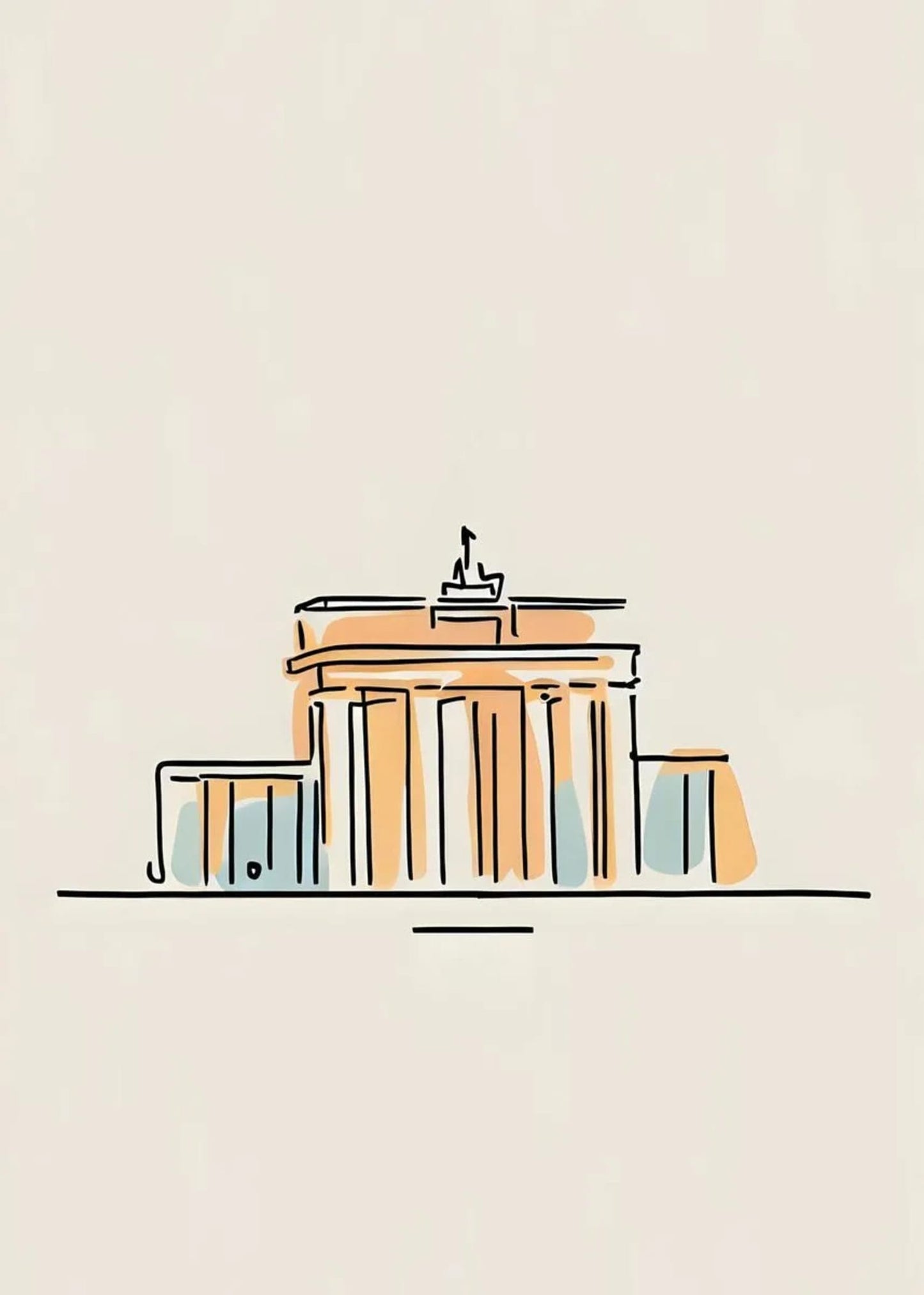 Minimalist Acropolis | Simplistic Line Art