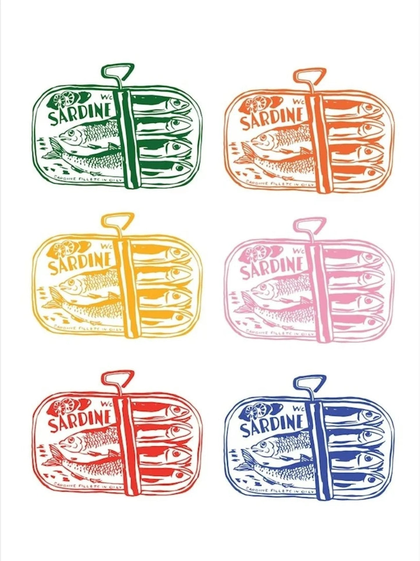 Sardine Blue | Minimalist Seafood Art