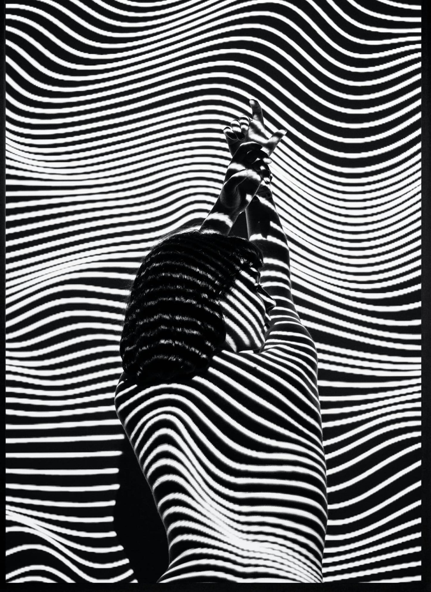 Girl with Striped Pattern | Art Print Decor | Fine Wall Poster | Home Artwork Decor