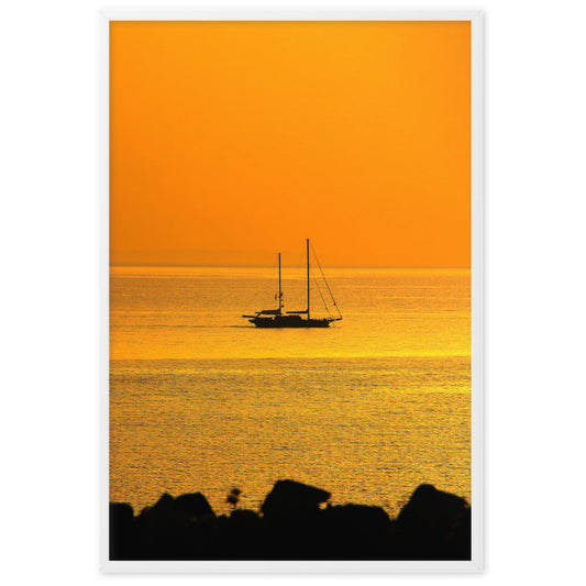 Poster - a ship on golden sea