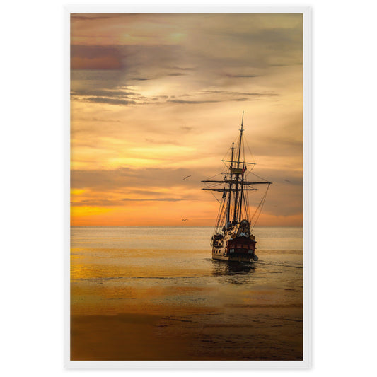 Poster - Ship in the sunset