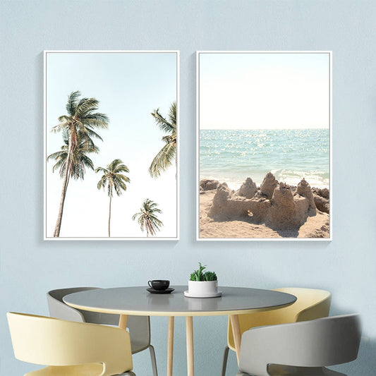 Tropical Beach | Ocean Sunset | Scenic Landscape Poster | Coastal Wall Art | Relaxing Seaside Decor | Nautical Theme