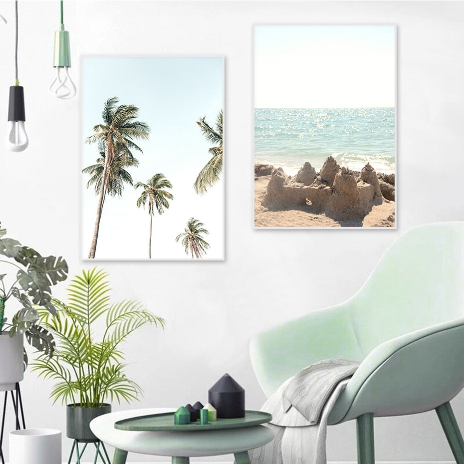 Tropical Beach | Ocean Sunset | Scenic Landscape Poster | Coastal Wall Art | Relaxing Seaside Decor | Nautical Theme