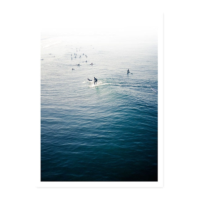 Ocean Waves | Coastal Wall Art | Beach Scene | Relaxing Seascape Poster | Blue Water Print | Nautical Home Decoration | Large Format | High-Quality Art Print for Living Room or Bedroom Decor