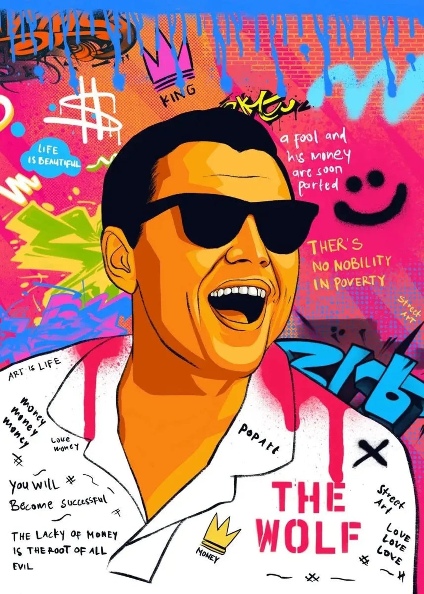 The Wolf of Wall Street Poster | Leonardo DiCaprio Artwork | Canvas Wall Art | Movie Print | Home Decor