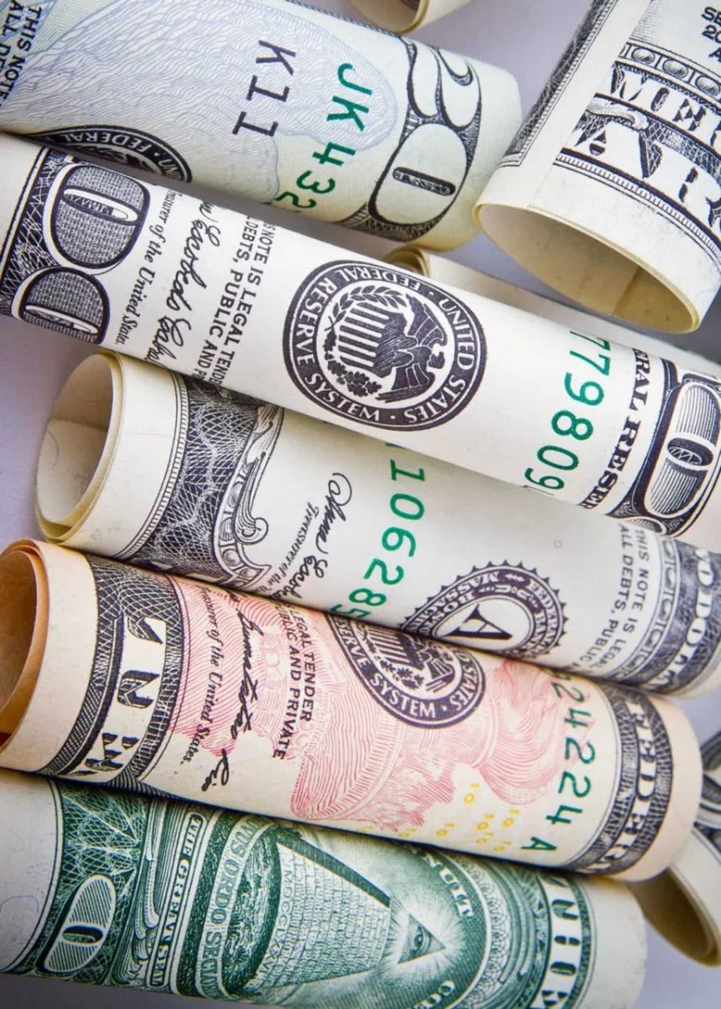 ROLLED DOLLAR BILLS