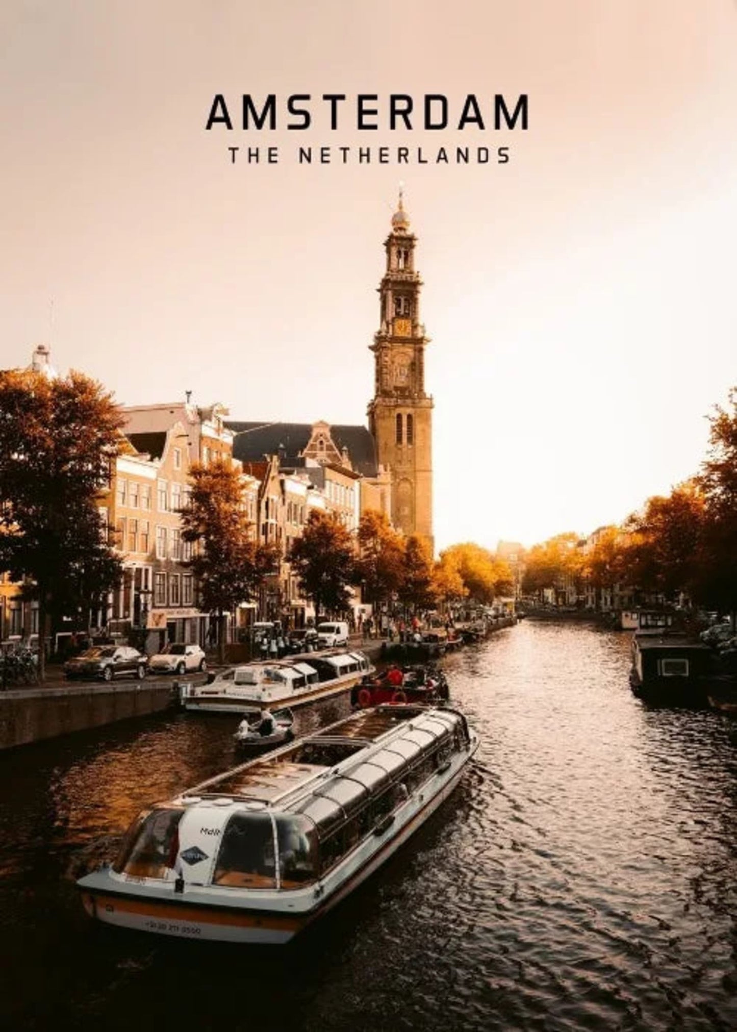 Amsterdam Poster | The Netherlands Cityscape | European Travel Art | Home Decor | Wall Art