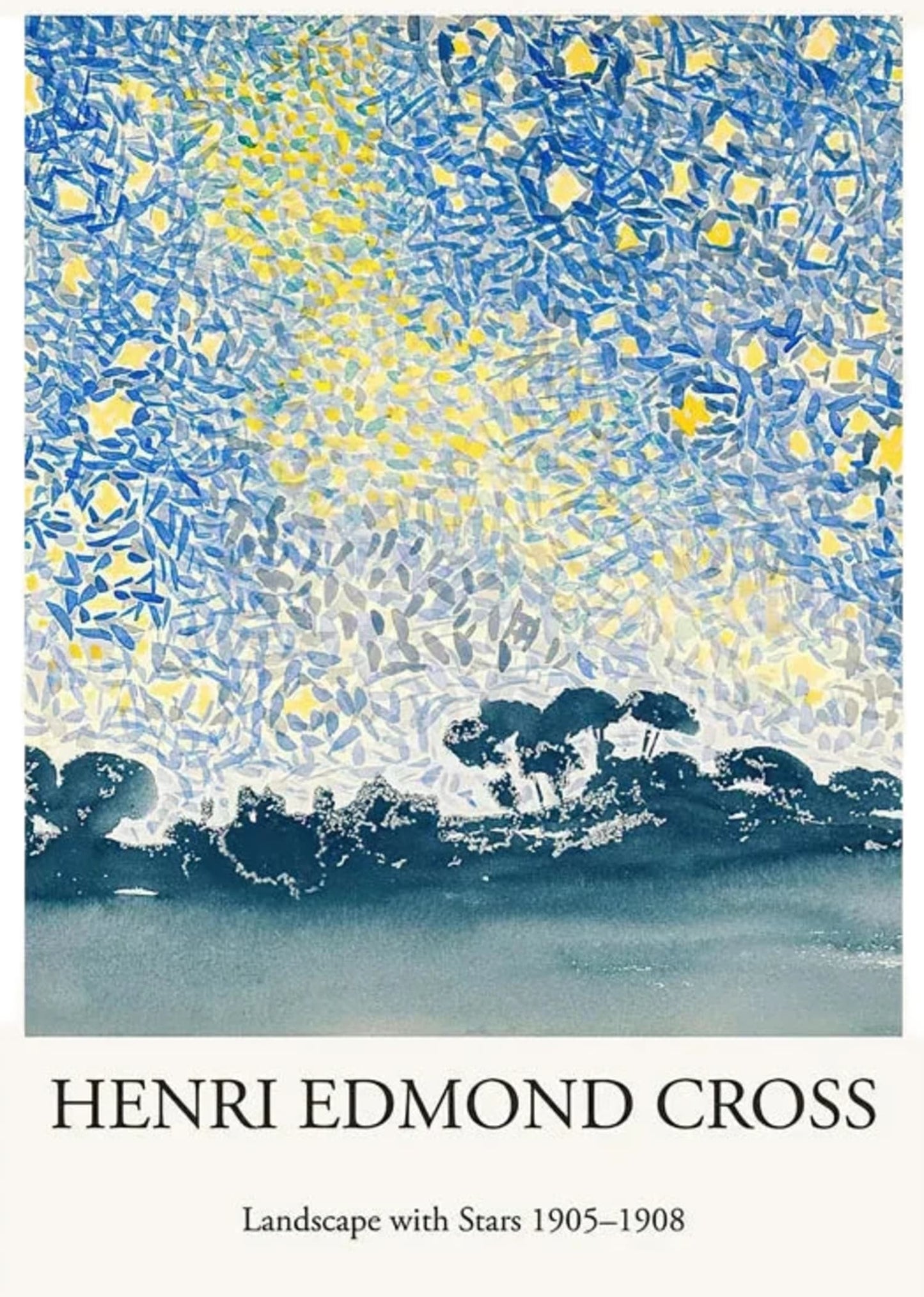 Henri Edmond Cross Poster | Landscape With Stars | Art Print | Home Decor | Wall Art